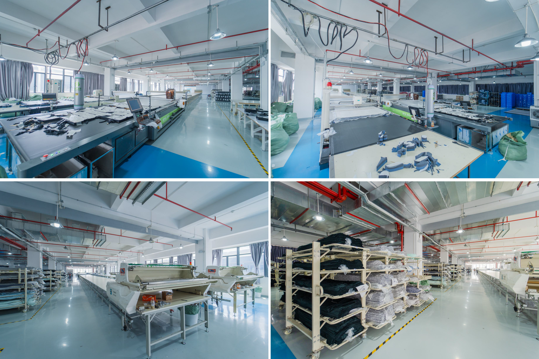 Modern lean sewing production line at Domoo underwear factory