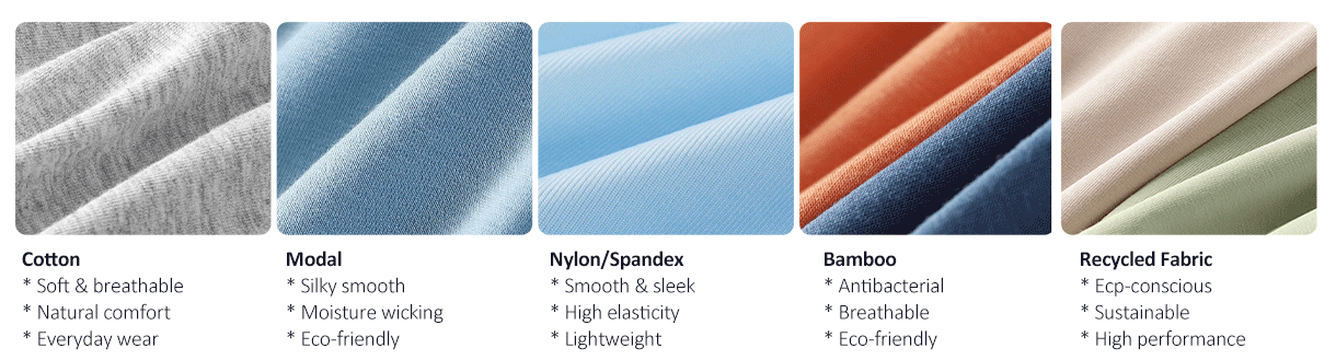 Fabric options for custom men's underwear