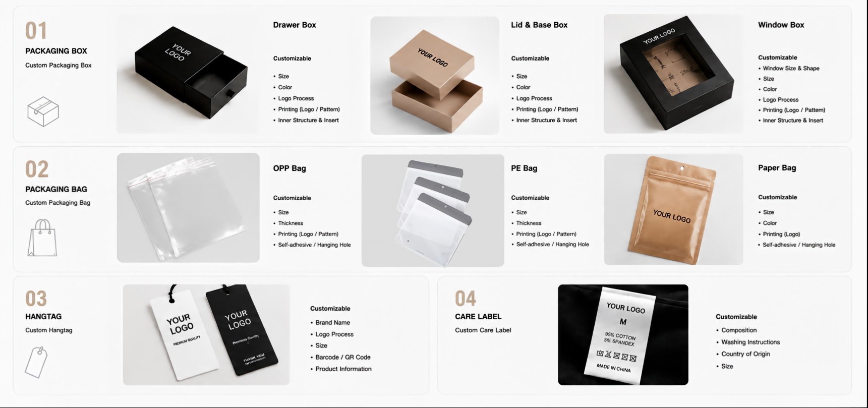 Custom packaging options