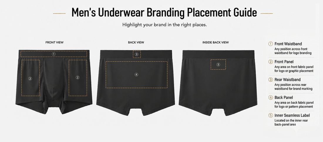 Men's underwear branding placement guide